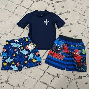 Boys Swim Trunks & Rash Guard Lot